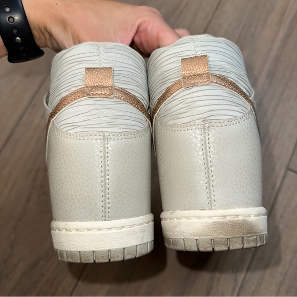 NIKE light bone gray / bronze Sky High hidden wedge sneakers 8 - Picture 6 of 10